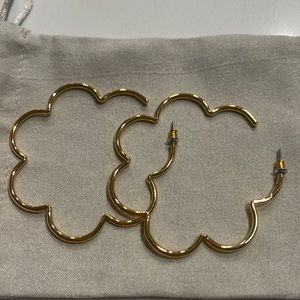 Kate Spade Flower Outline Hoops Gold